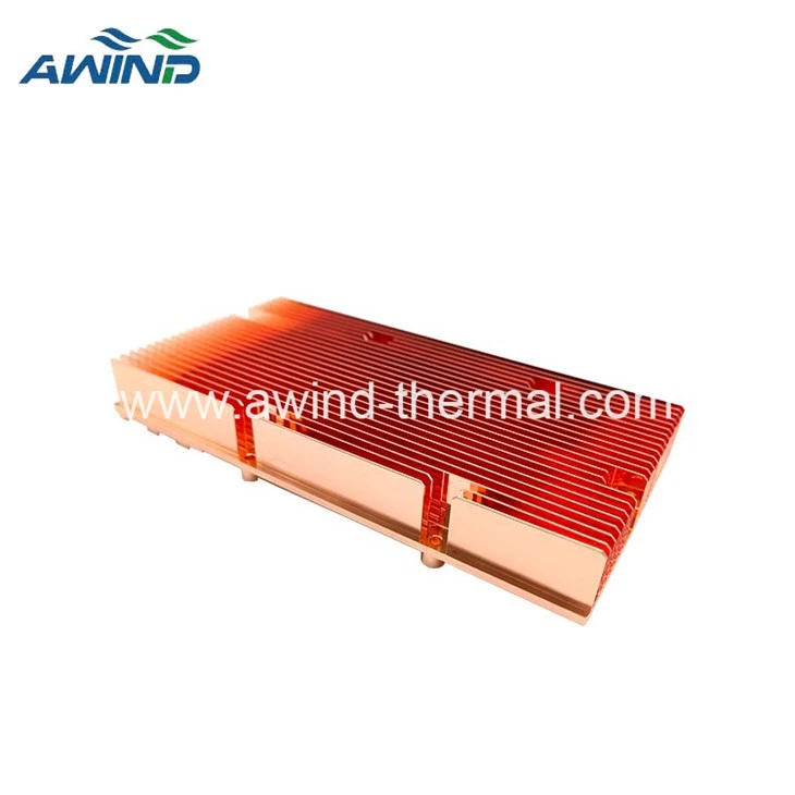 CNC Cooper Cooling Pin Fins Heatsink For AI